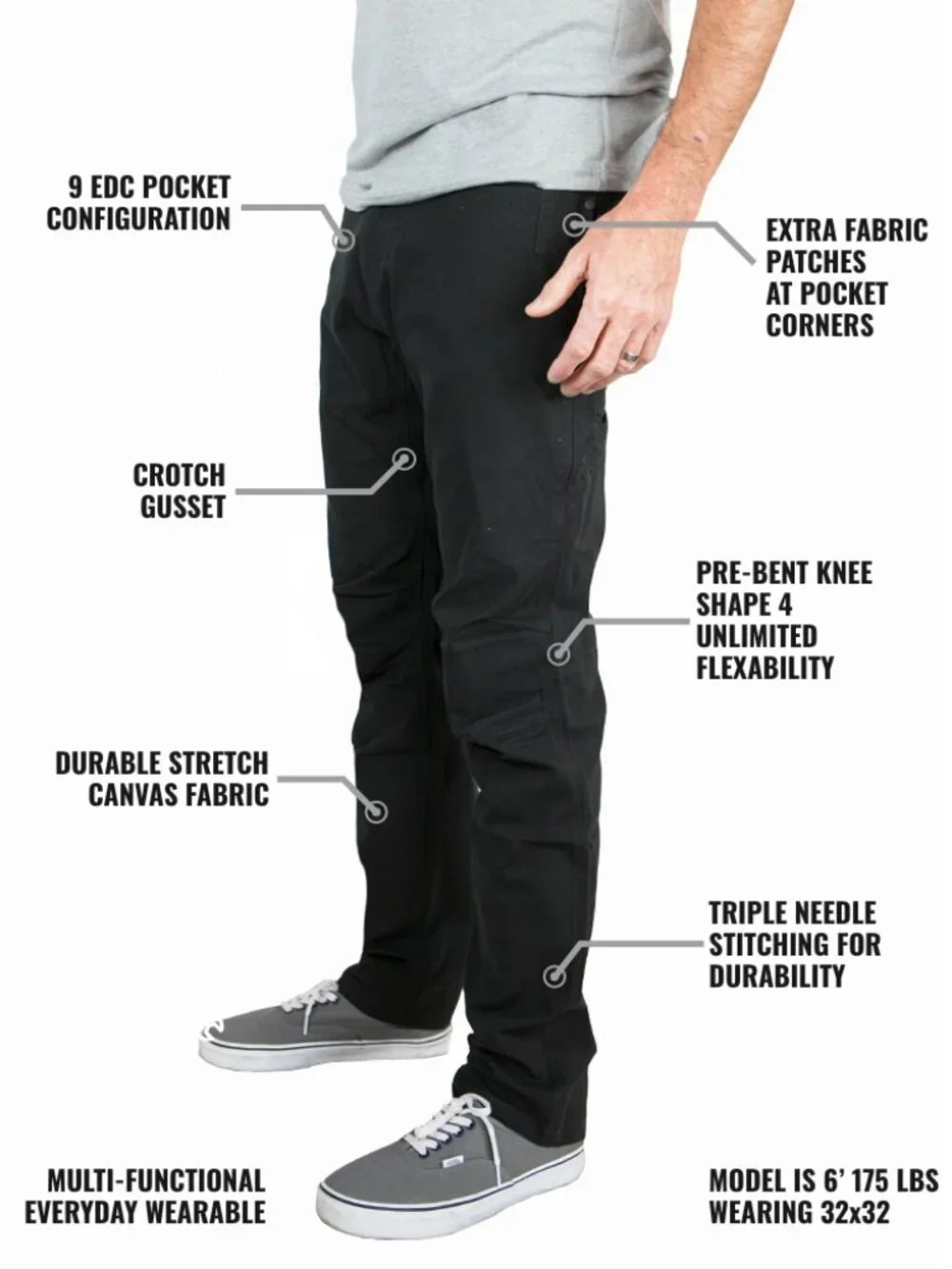 Off The Grid Surplus Trailblazer Taper Fit Pants - BLK - Black